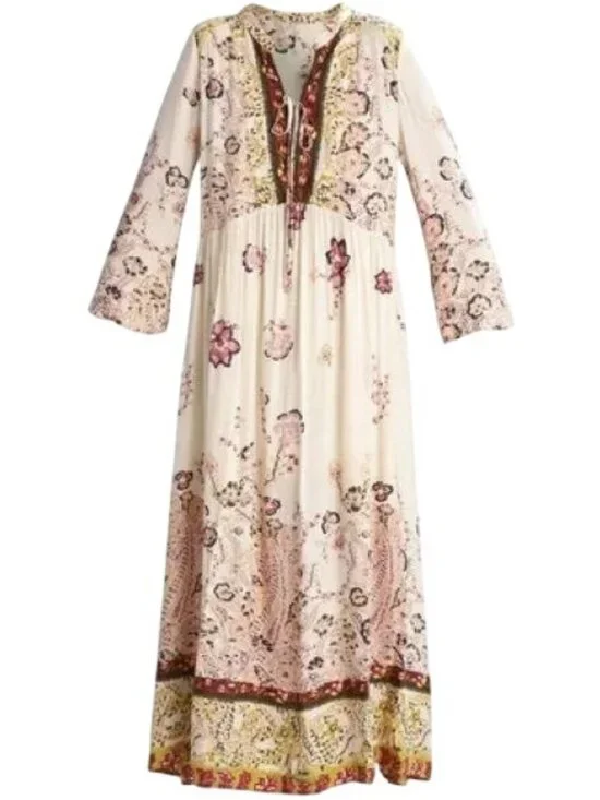 NWT Free People Floral Flowy Maxi Dress | Boho Coastal Cowgirl Tumblr Whimsigoth - Picture 13 of 16